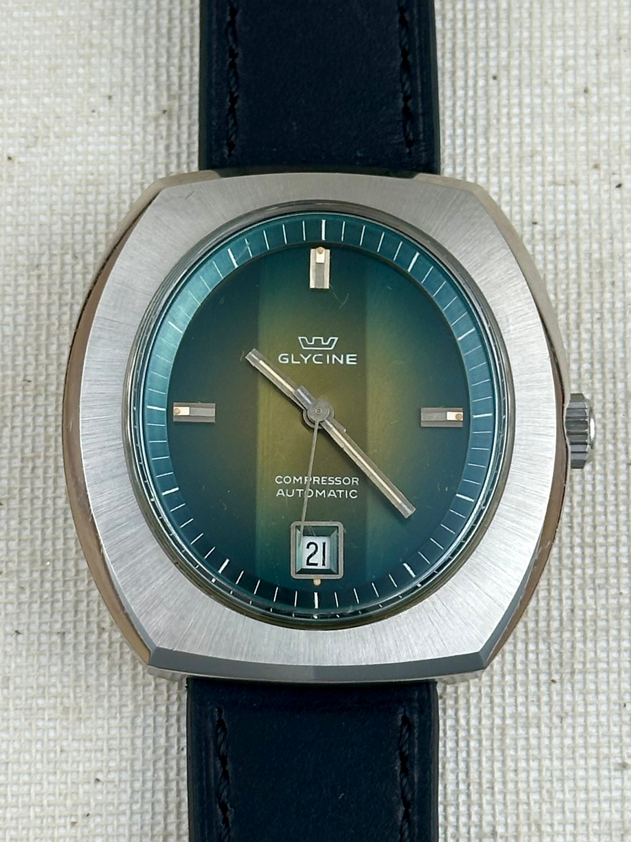 Glycine Compressor Green Tri-Dial Vintage – Old School Seconds