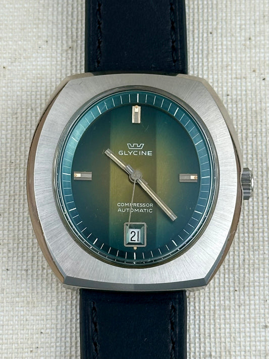Glycine Compressor Green Tri-Dial Vintage