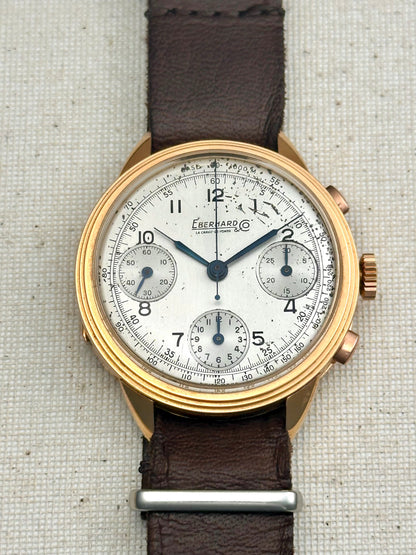 Eberhard 18k Gold Tri-Compax 1947 Vintage