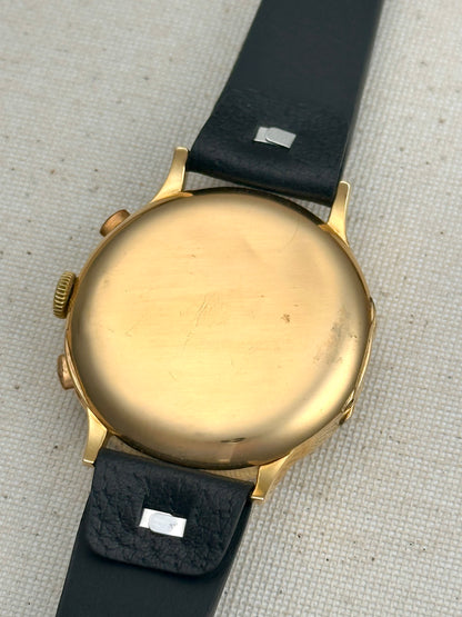 Eberhard 18k Yellow Gold Tri-Compax 1943 with Box Vintage