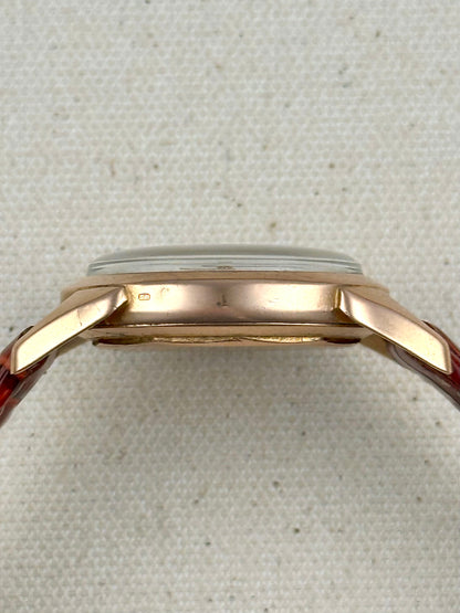 Rodania 18k Rose Gold Tapestry Dial Vintage