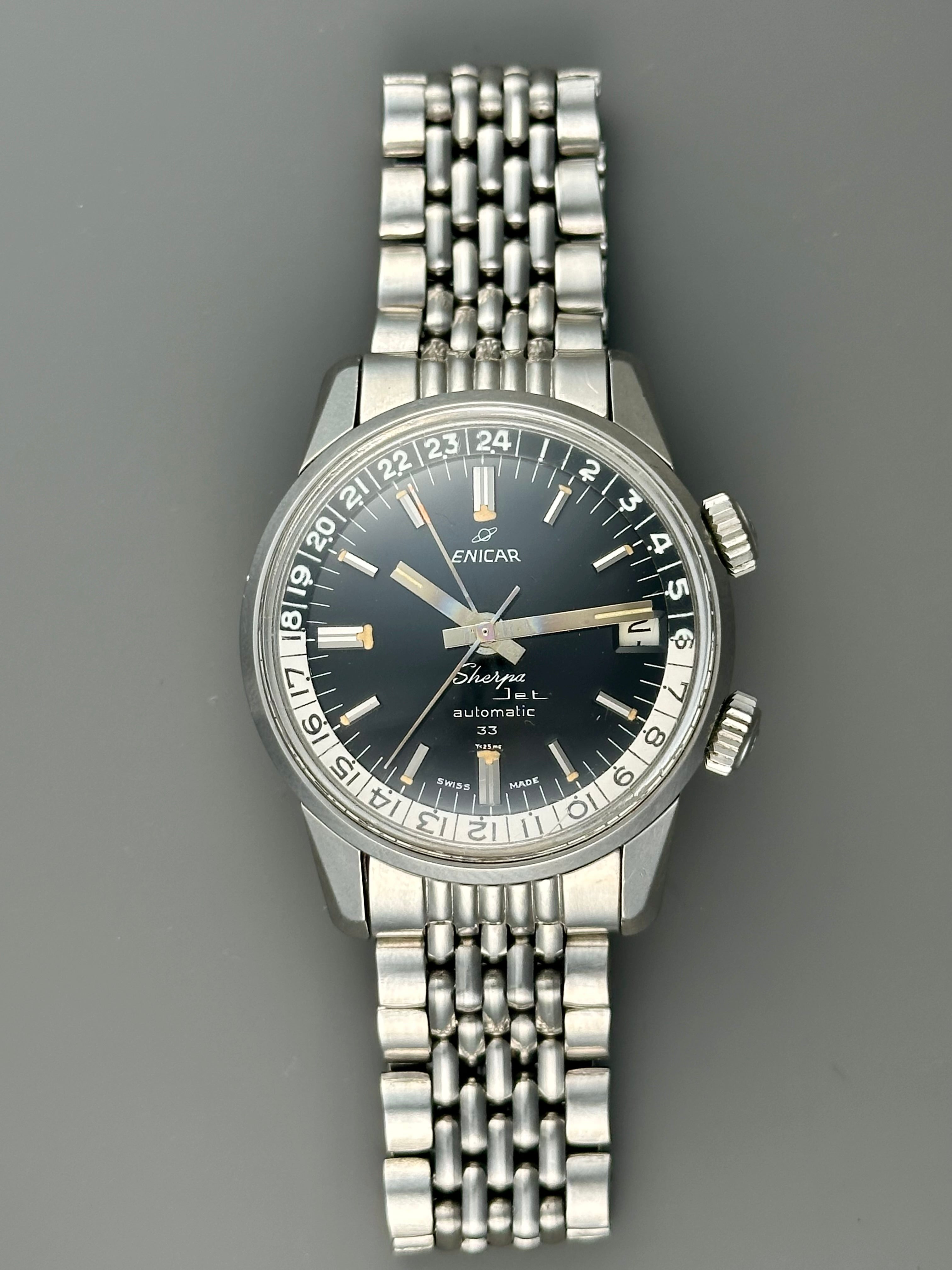 Enicar Sherpa Jet 33 GMT VIntage – Old School Seconds