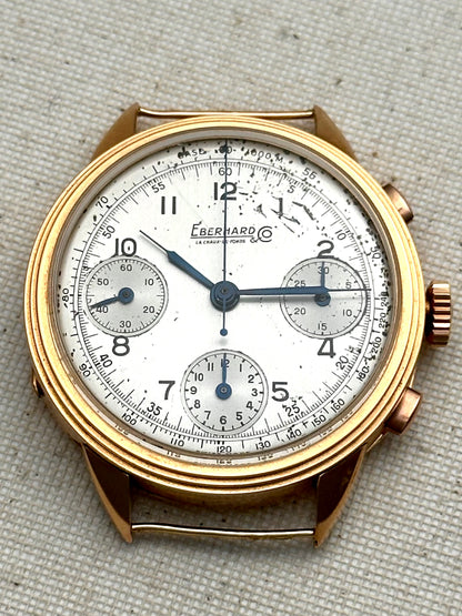 Eberhard 18k Gold Tri-Compax 1947 Vintage