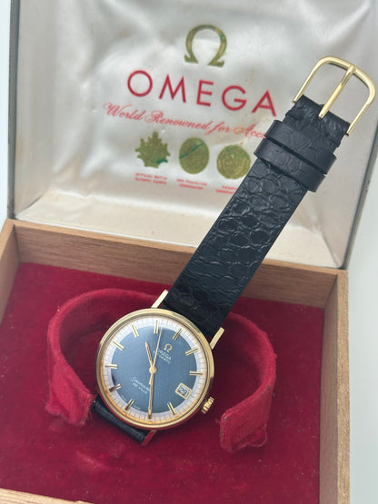 Omega Seamaster De Ville Electric Blue Singer Linen Dial Vintage