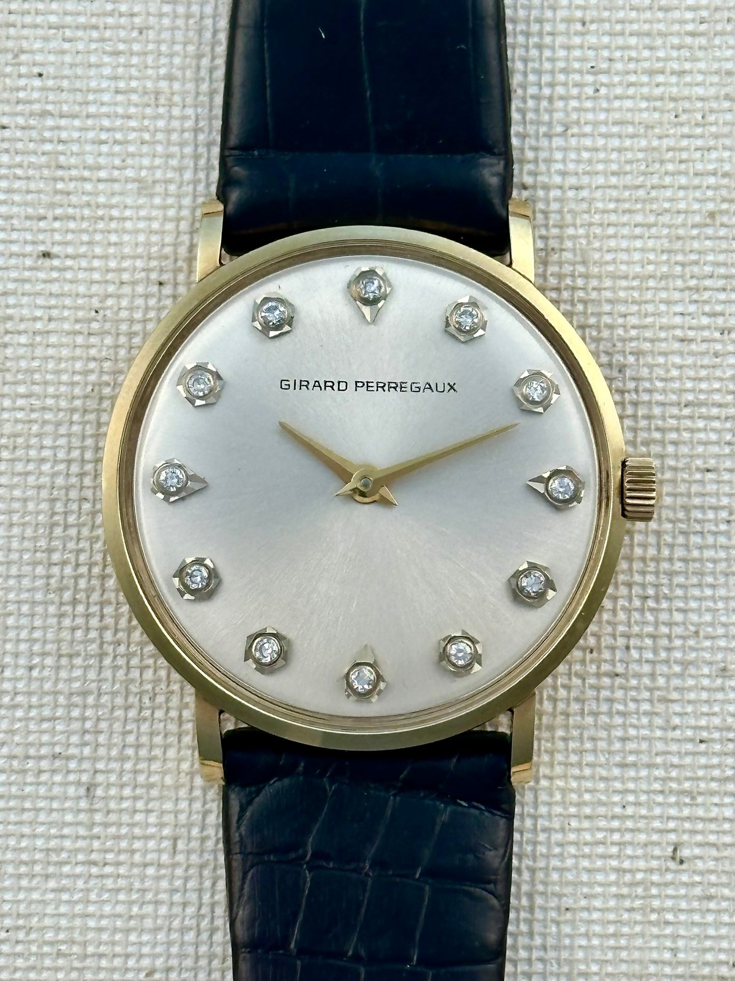 Girard Perregaux 14k Gold Diamond Dial Vintage