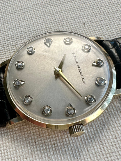 Girard Perregaux 14k Gold Diamond Dial Vintage