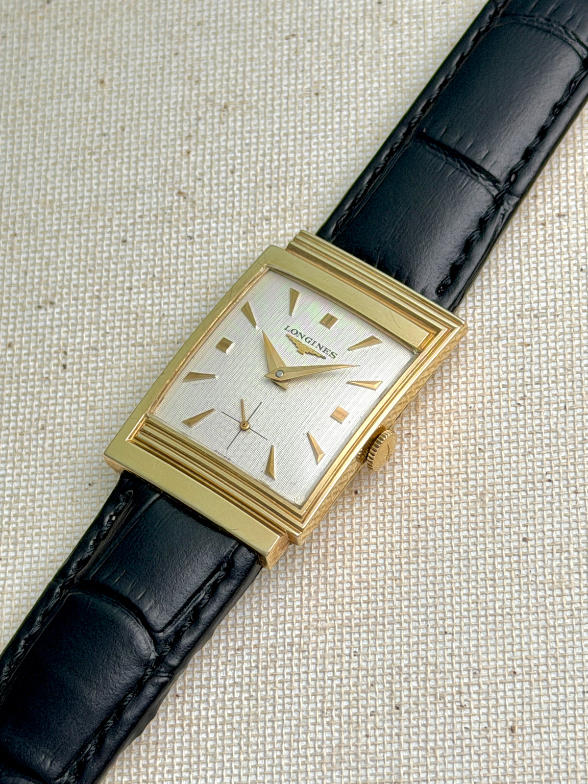 Longines Linen Dial Tank Vintage