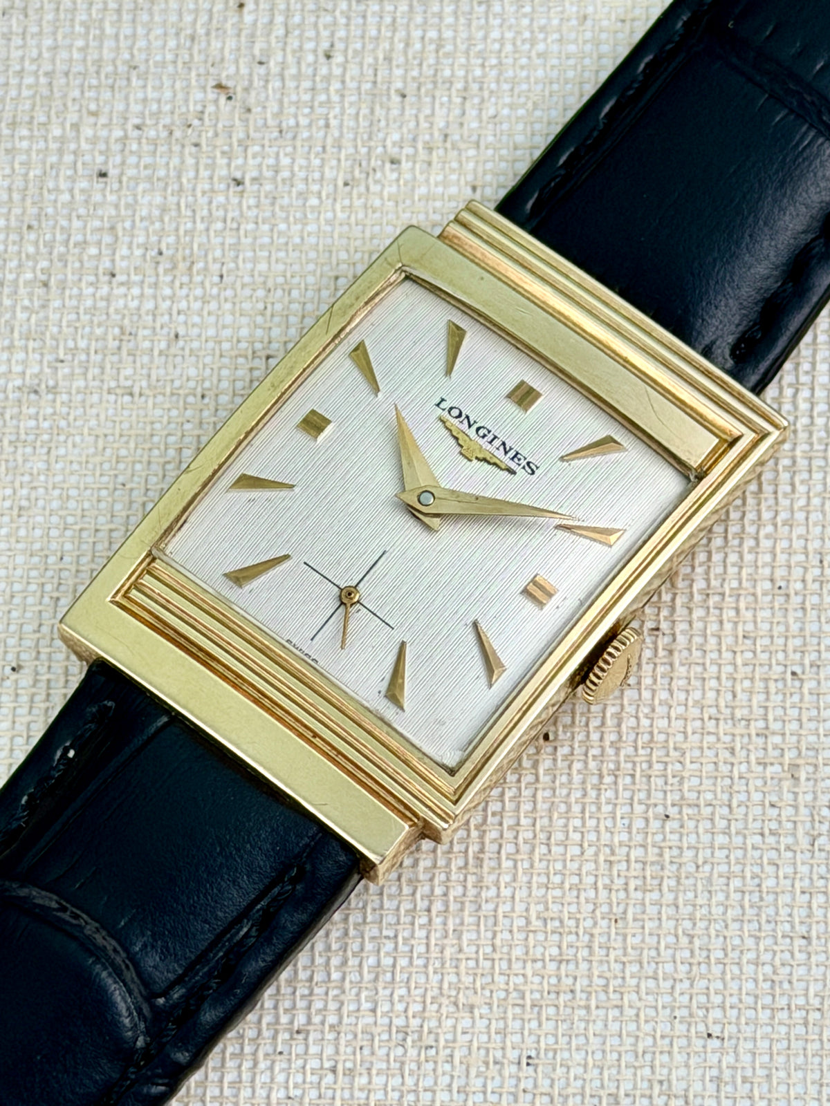 Longines Linen Dial Tank Vintage