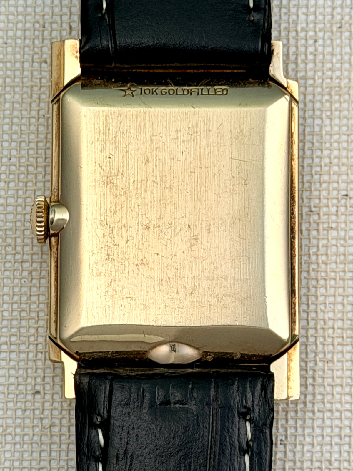 Longines Linen Dial Tank Vintage