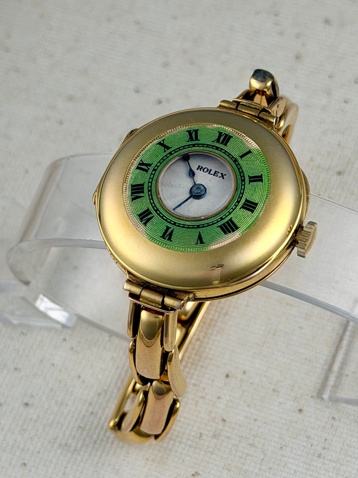 Rolex Roaring 20s Half Hunter 9k gold Ladies Cocktail Vintage