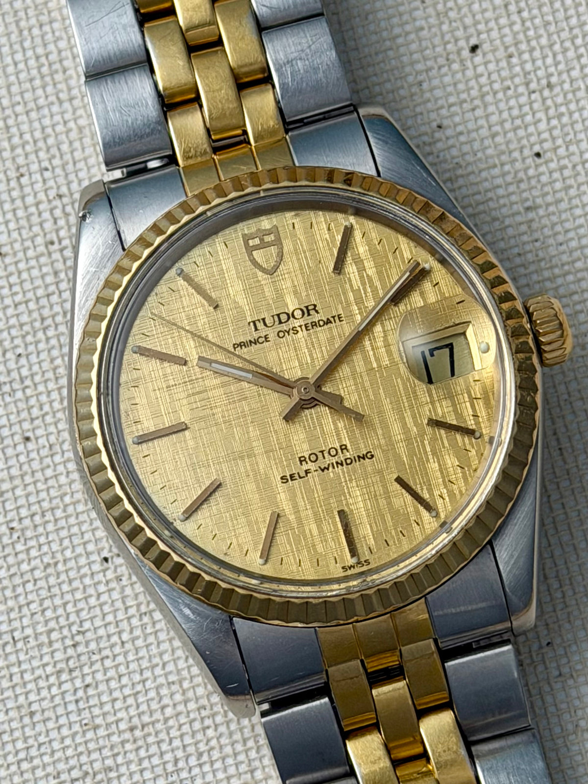 Tudor Two-Tone Linen Dial Vintage