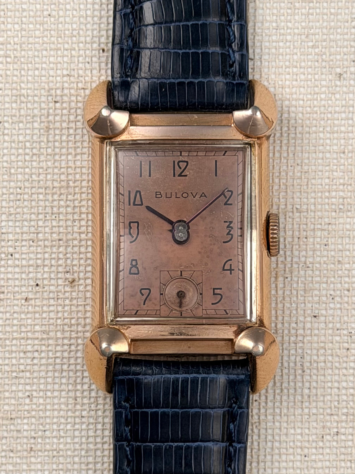 Bulova 14k Pink Gold Filled Tank Vintage