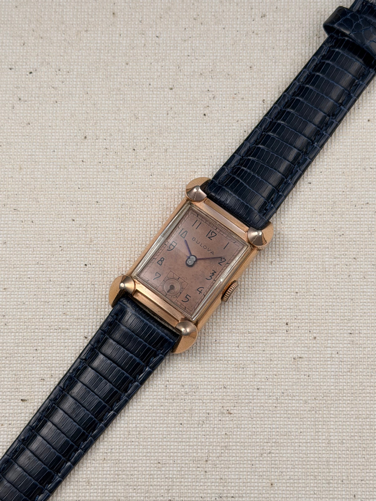 Bulova 14k Pink Gold Filled Tank Vintage