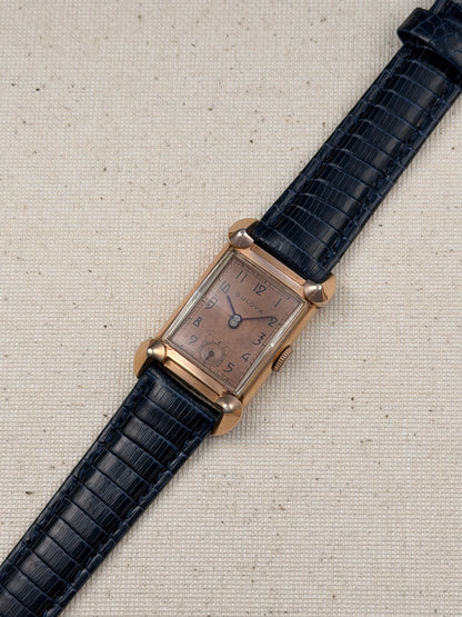 Bulova 14k Pink Gold Filled Tank Vintage