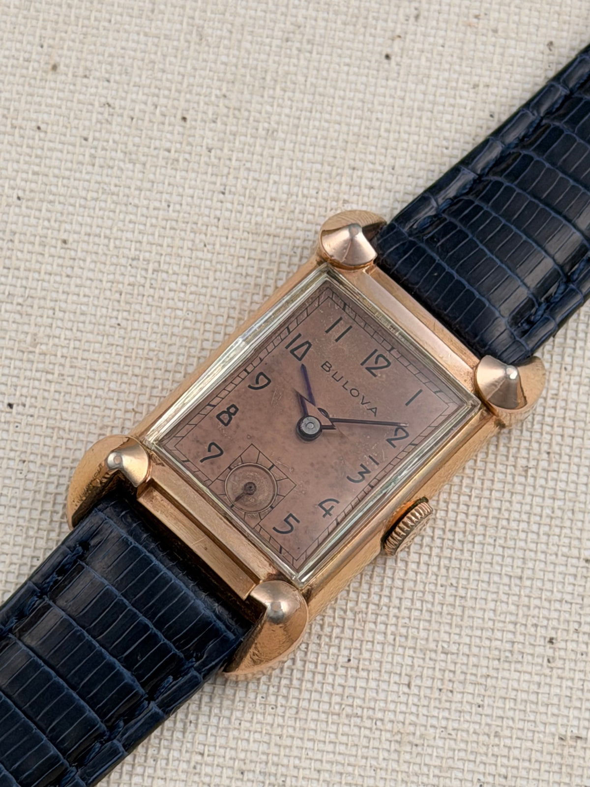 Bulova 14k Pink Gold Filled Tank Vintage