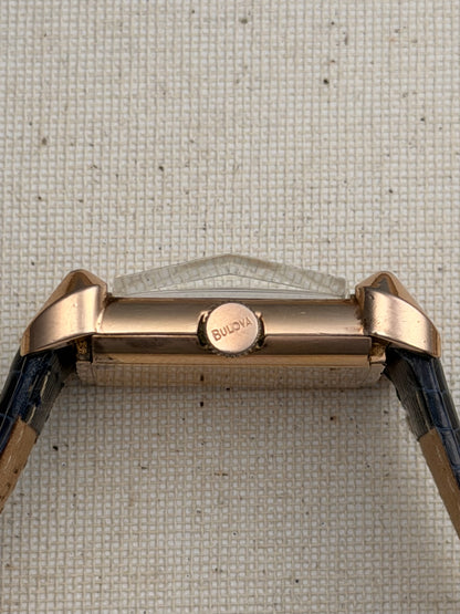 Bulova 14k Pink Gold Filled Tank Vintage
