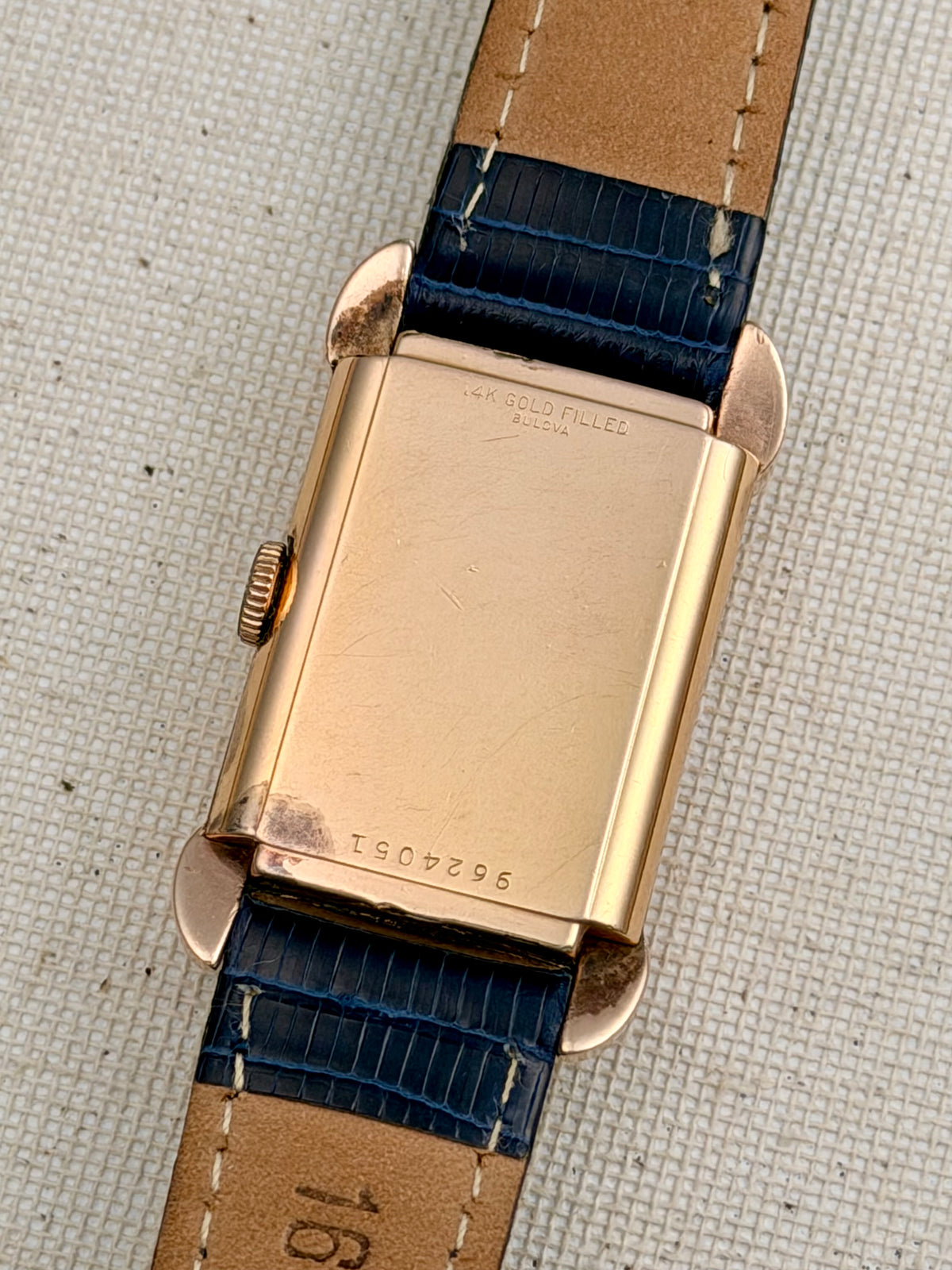 Bulova 14k Pink Gold Filled Tank Vintage