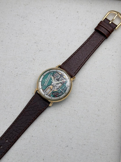 Accutron Spaceview Gold Filled Brown Strap Vintage