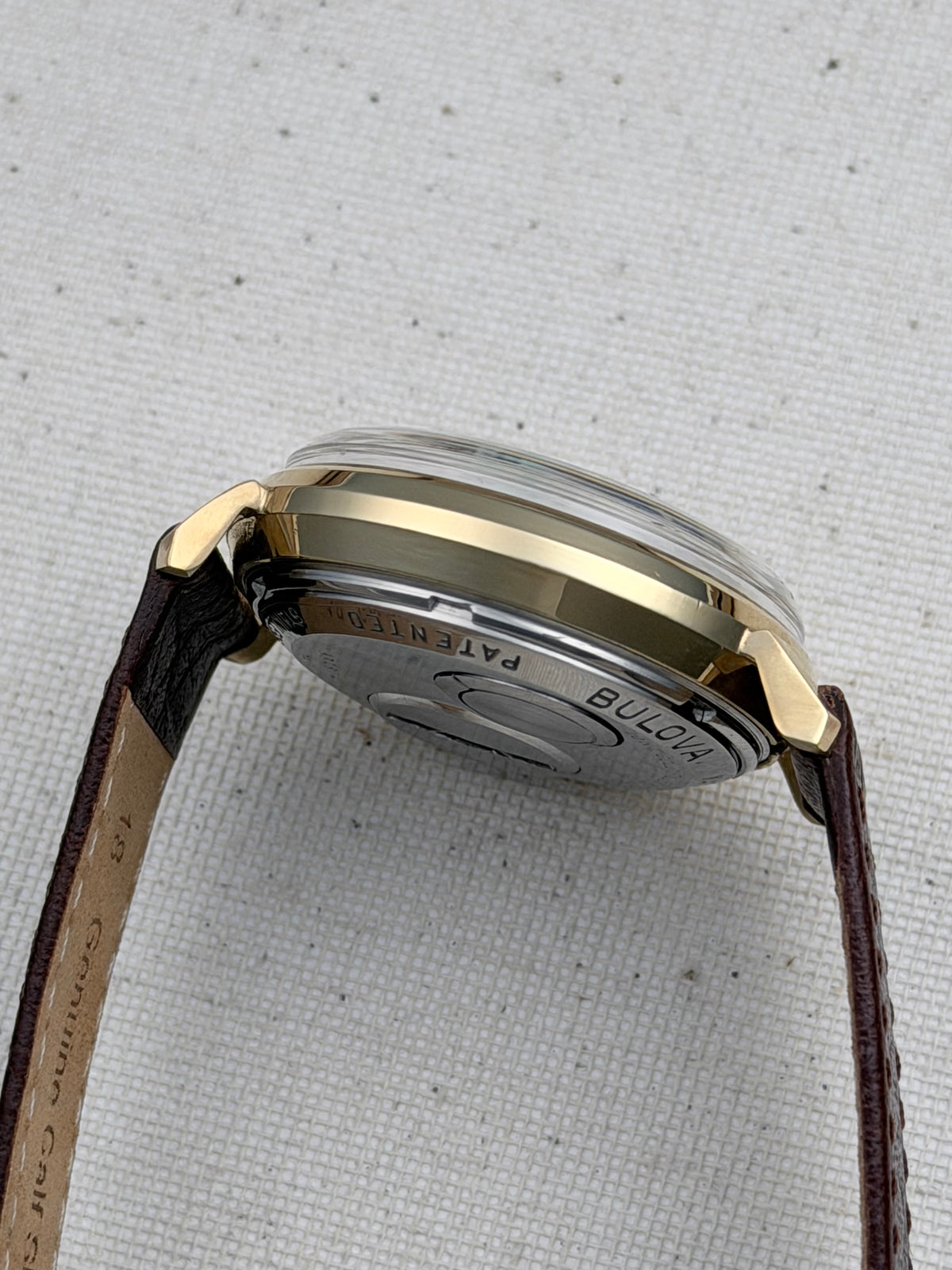 Accutron Spaceview Gold Filled Brown Strap Vintage