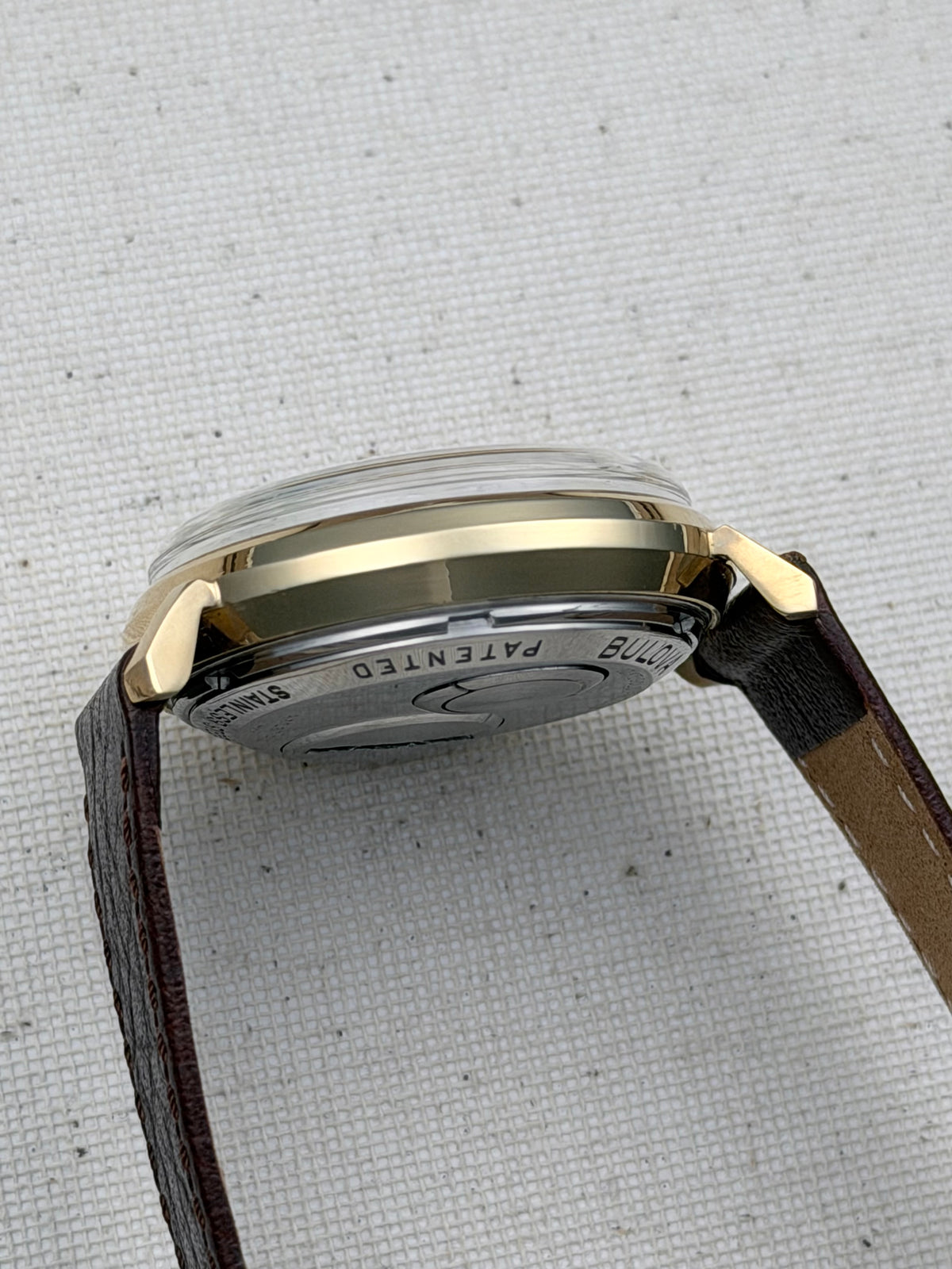 Accutron Spaceview Gold Filled Brown Strap Vintage