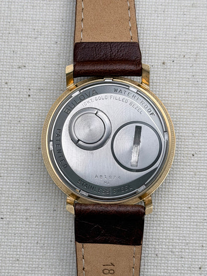 Accutron Spaceview Gold Filled Brown Strap Vintage