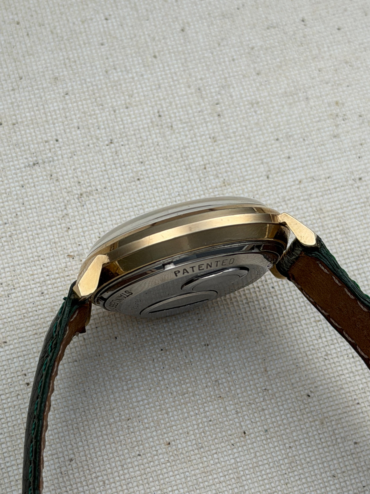 Accutron Spaceview Gold Filled Green Strap Vintage