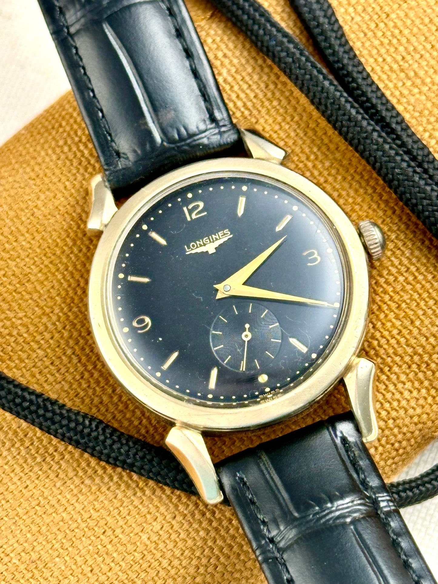 Longines Calatrava Small Seconds Black Dial w/Box Vintage