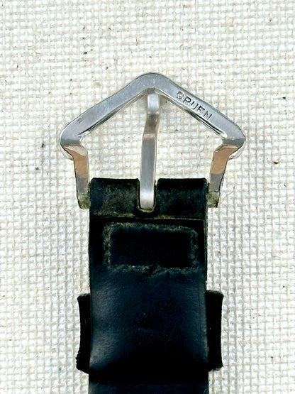 Gruen 14k White Gold Mystery Diamond Dial Vintage