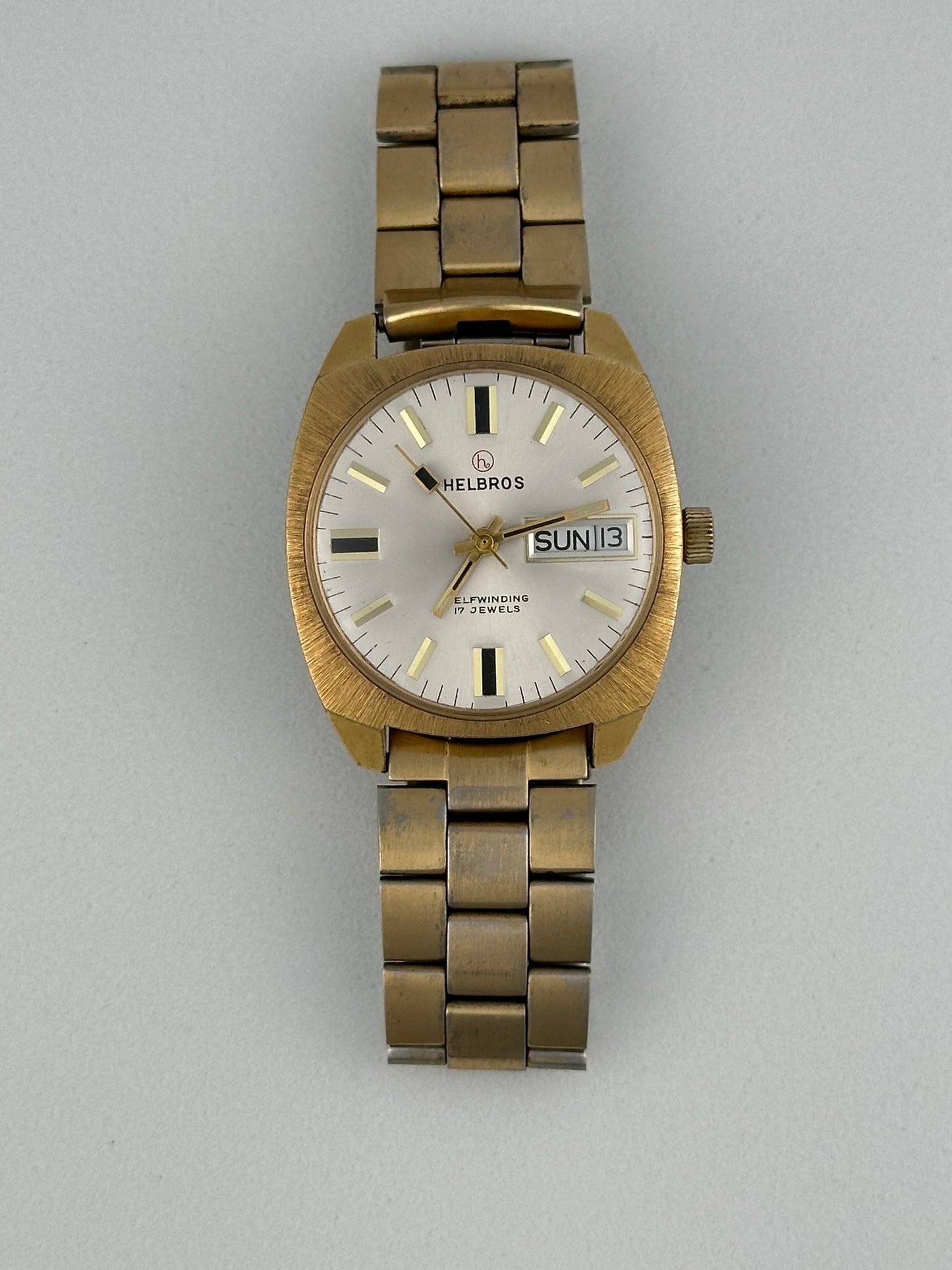 Helbros Gold Plated Day Date Vintage