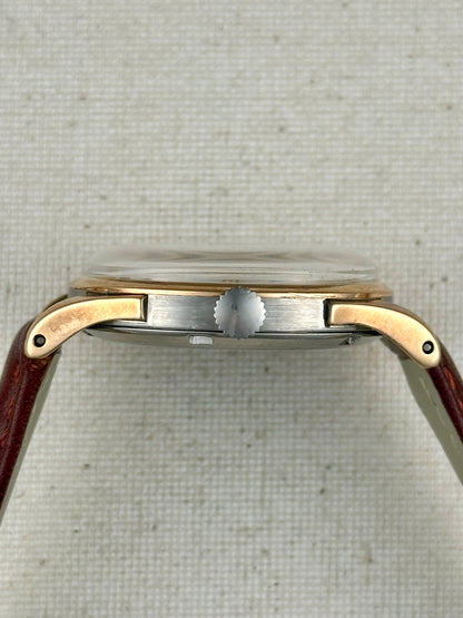 Omega White Dial Rose Gold Capped Vintage