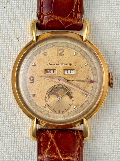 Jaeger-Lecoultre Triple Date Moonphase Calendar ref 2722 Vintage 18k