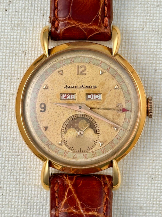 Jaeger-Lecoultre Triple Date Moonphase Calendar ref 2722 Vintage 18k