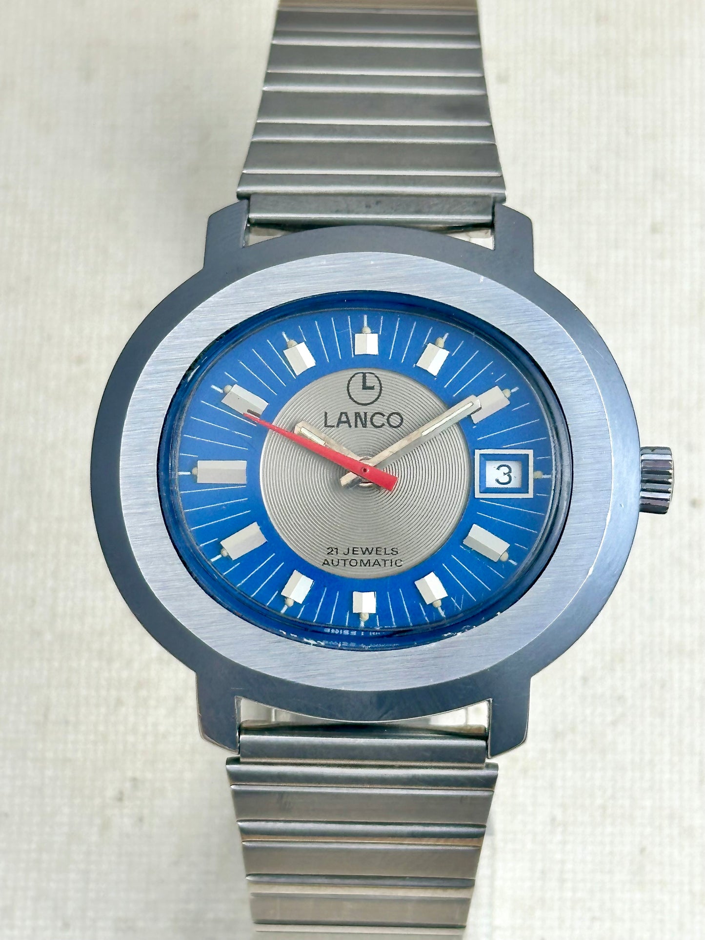 Lanco Blue/Silver Dial Vintage