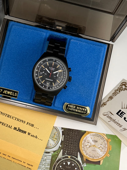 LeJour PVD Chrono Box and Papers NOS Vintage