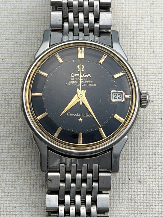 Omega Constellation Black Pie Pan - Dog Leg Lugs Vintage