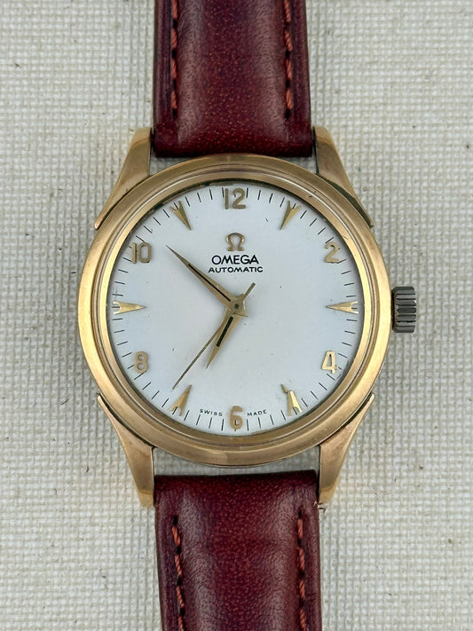 Omega White Dial Rose Gold Capped Vintage