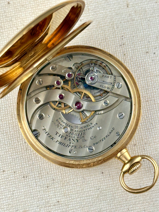 Patek Phillippe for Tiffany 18k Gold Pocket Watch Vintage