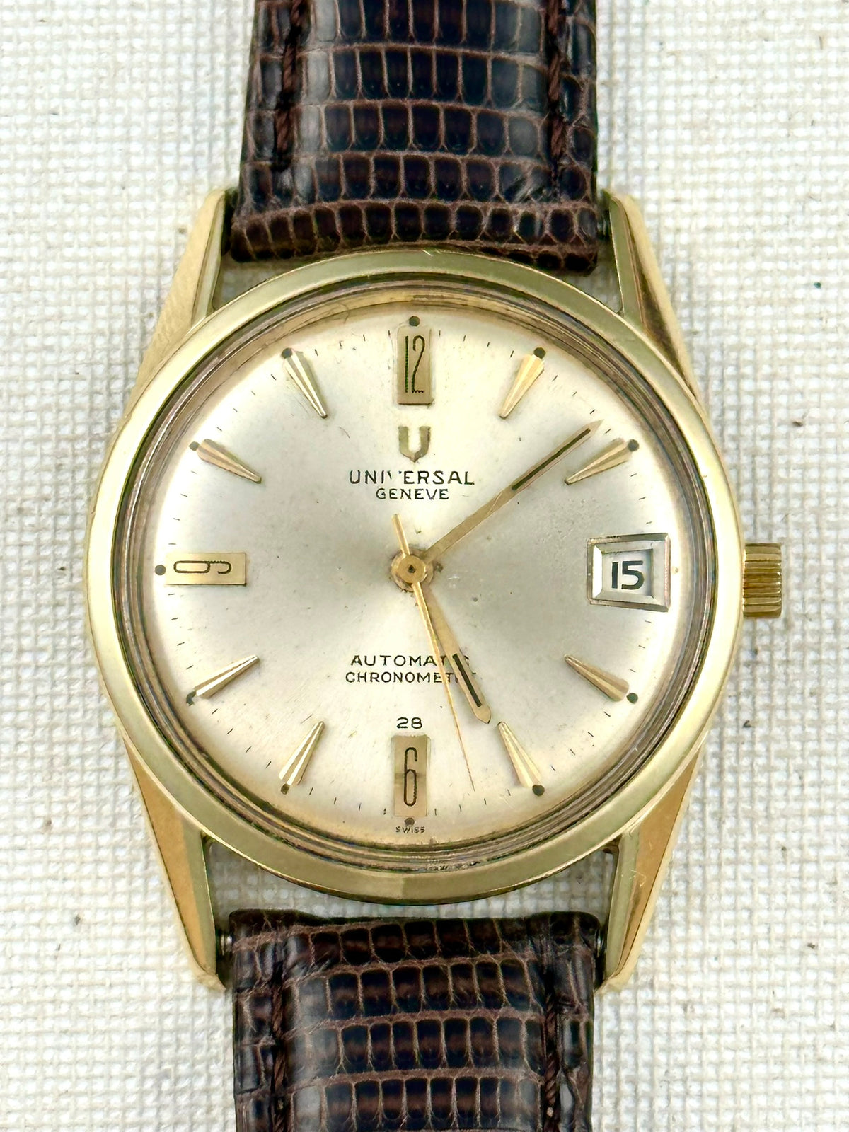 Micro Chronometer Universal Geneve Microrotor Chronometer Date Vintage – Old School Seconds