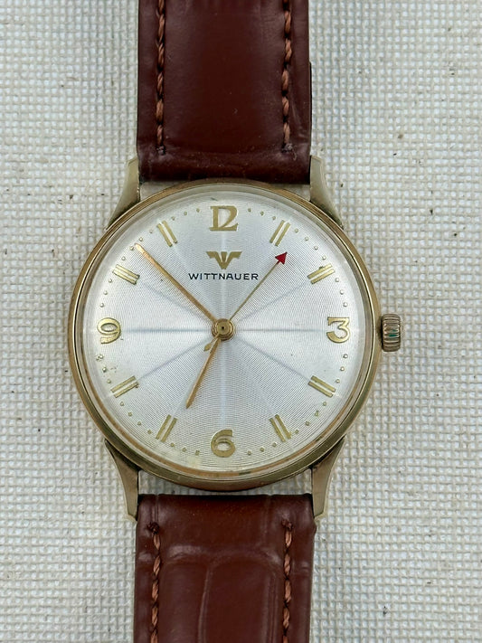 Wittnauer Guilloche Dial Red Seconds Vintage