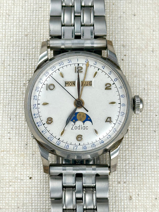 Zodiac Triple Calendar Moonphase Vintage