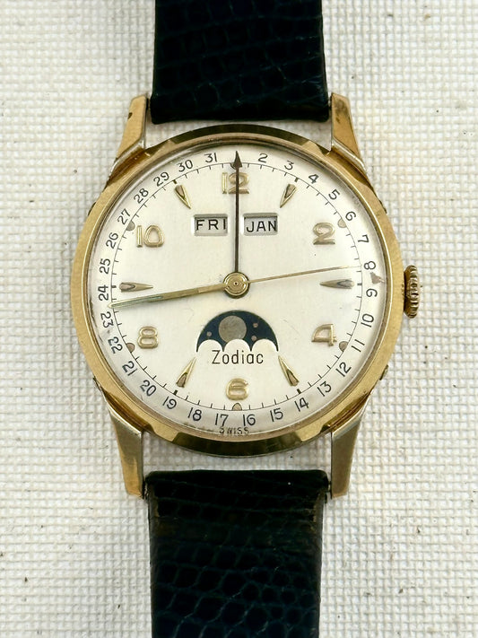 Zodiac Triple Date Moonphase Vintage